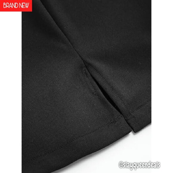 High Waist Zip Up Split Mini Skirt Bodycon Fitted Party A Line - Picture 6 of 8